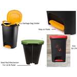 Cello Plastic Step-On Pedal Garbage Dustbin (50 Ltr Black-Blue)